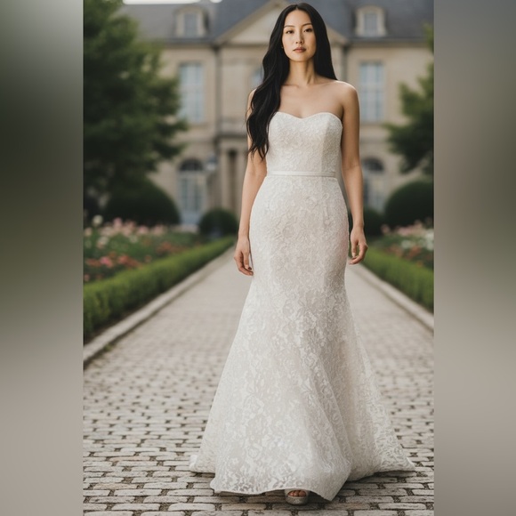 Lulus Dresses & Skirts - Lulus‎ Lace Mermaid Wedding Dress Ivory Bridal Gown Small NWT